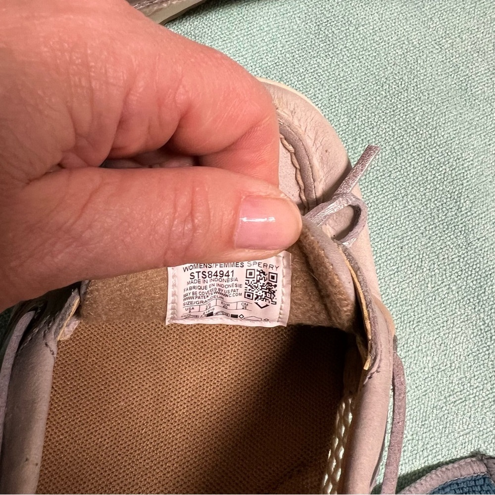 Sperry angelfish 1 eyegray and silver boat shoe side netting easy slip on style - Picture 7 of 10